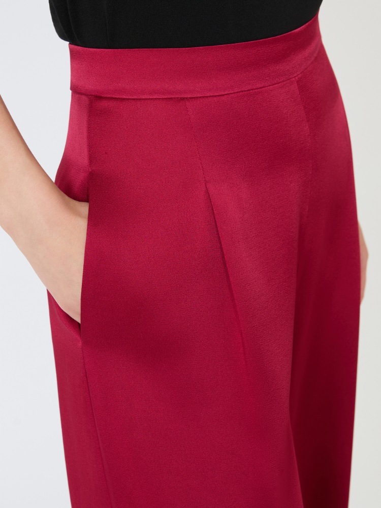 Envers satin palazzo trousers - RUBY - 4
