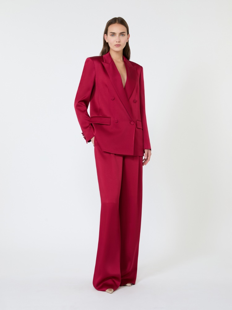 Envers satin palazzo trousers - RUBY - 1