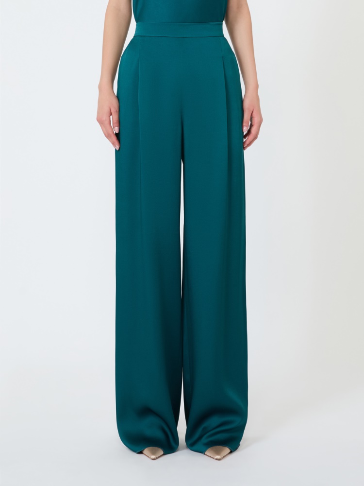 Envers satin palazzo trousers - OIL - 2