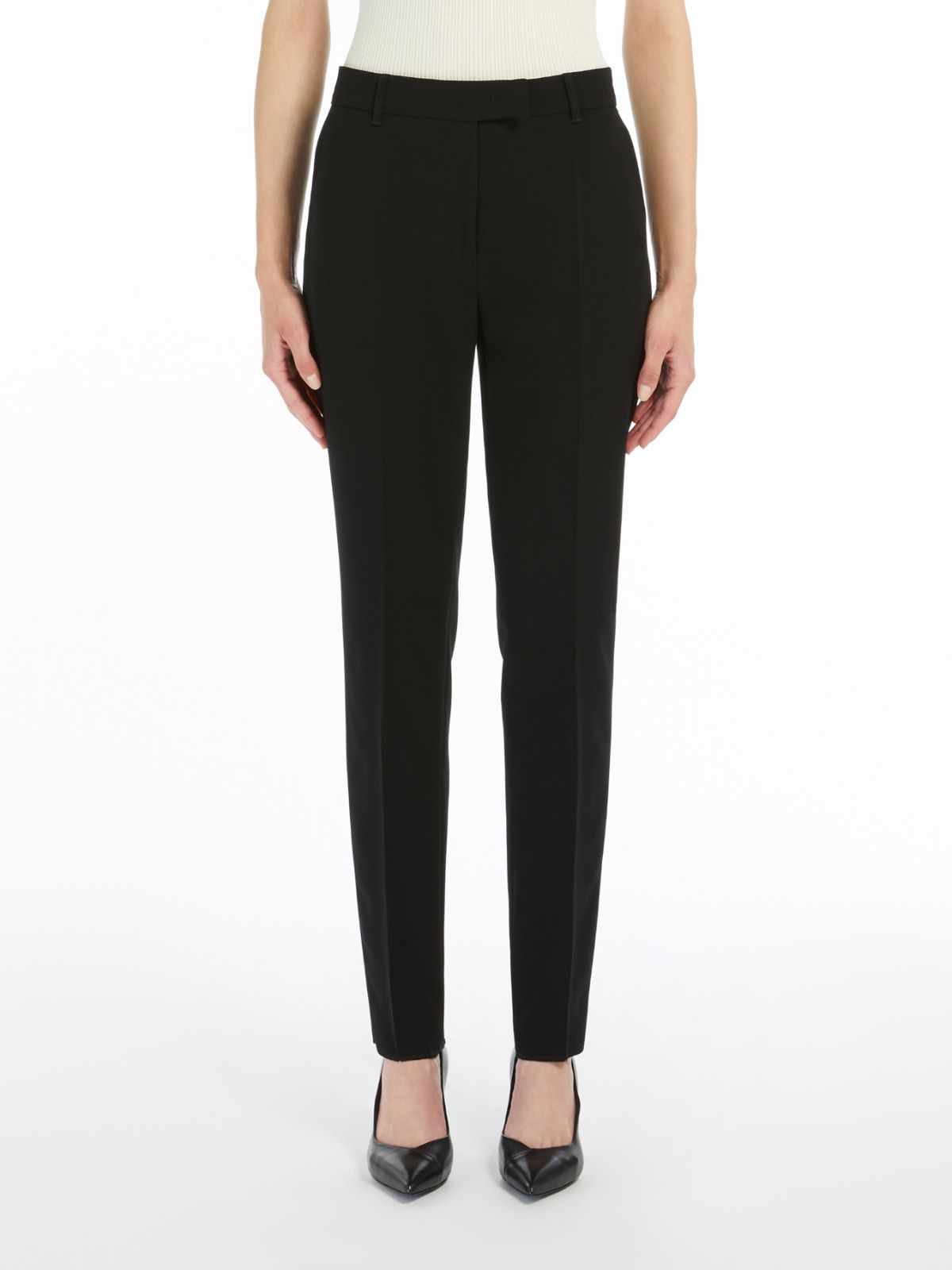 Straight-fit cady trousers - BLACK - 2
