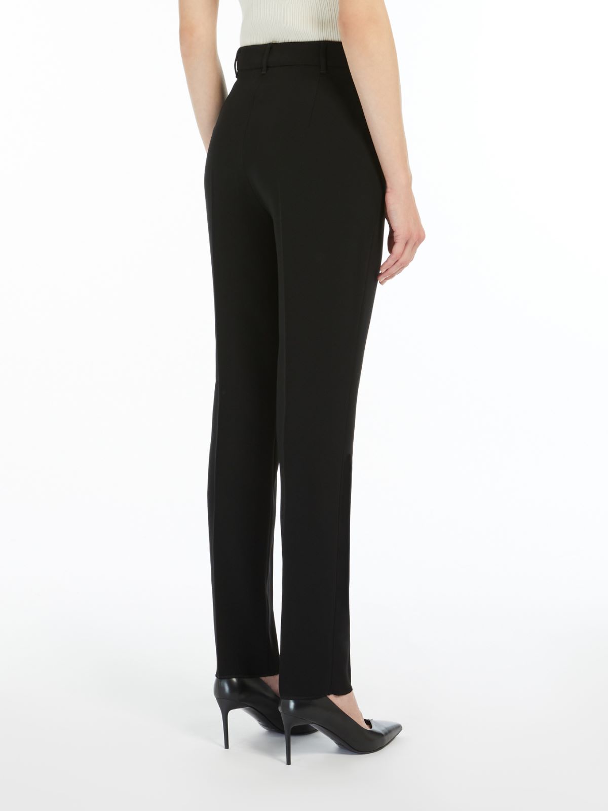 Straight-fit cady trousers - BLACK - 3