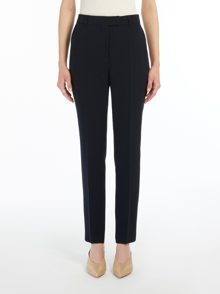 Straight-fit cady trousers - NAVY - 2
