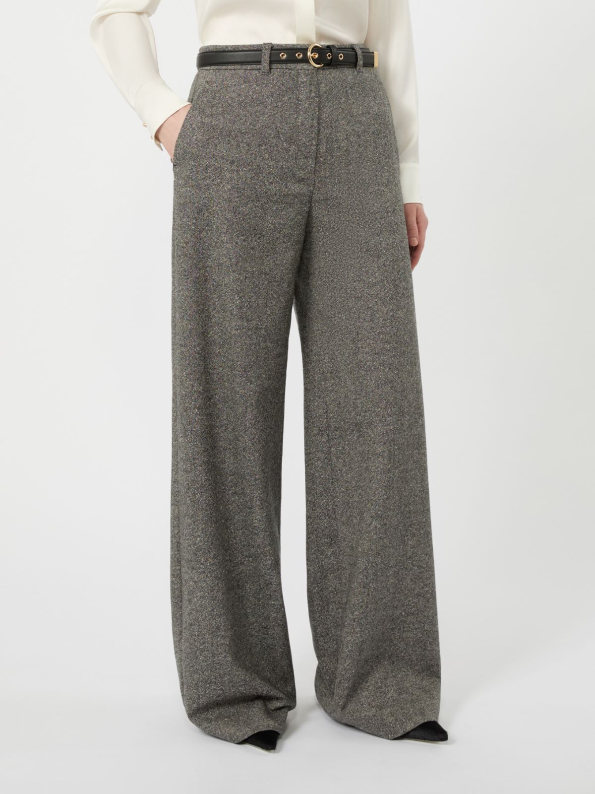 Wool-blend trousers - WHITE BLACK - Max Mara - 2