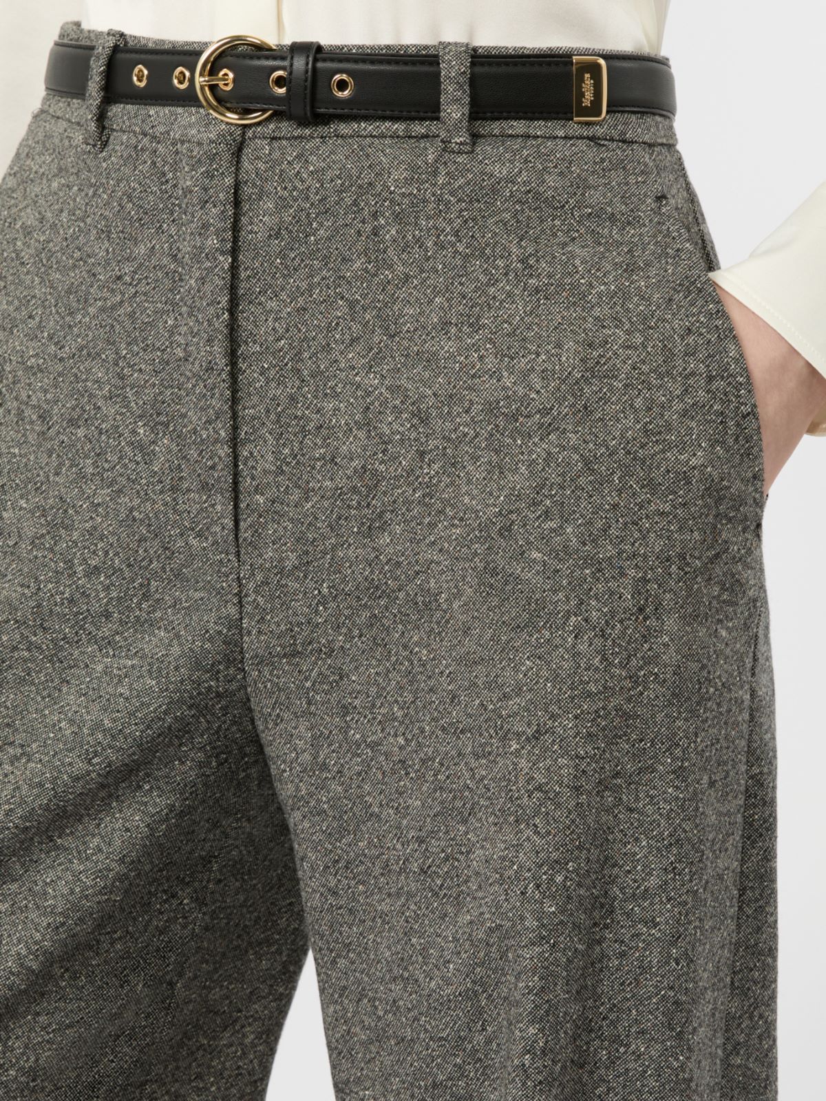 Wool-blend trousers - WHITE BLACK - Max Mara - 4