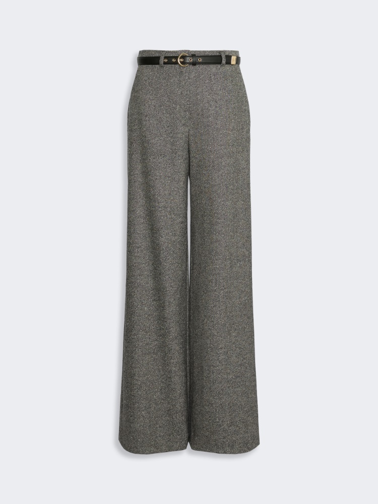 Wool-blend trousers - WHITE BLACK