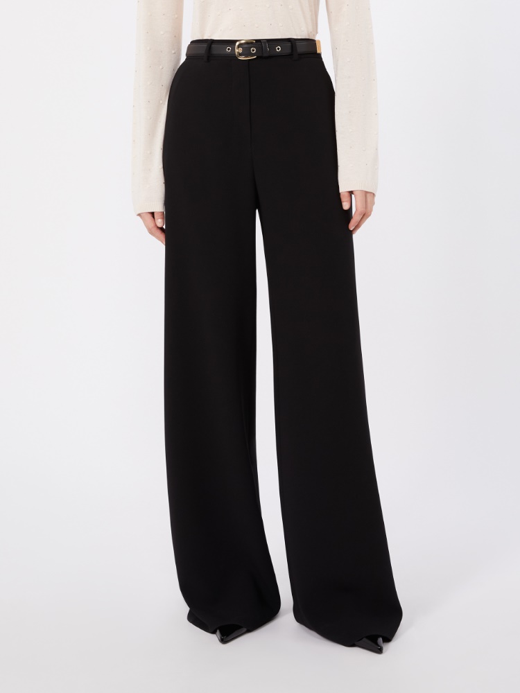 Wide-fit cady trousers - BLACK - 2