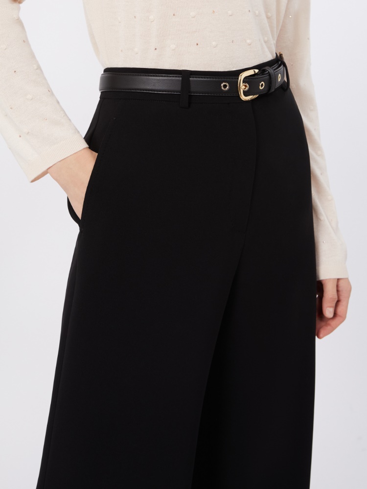 Wide-fit cady trousers - BLACK - 4