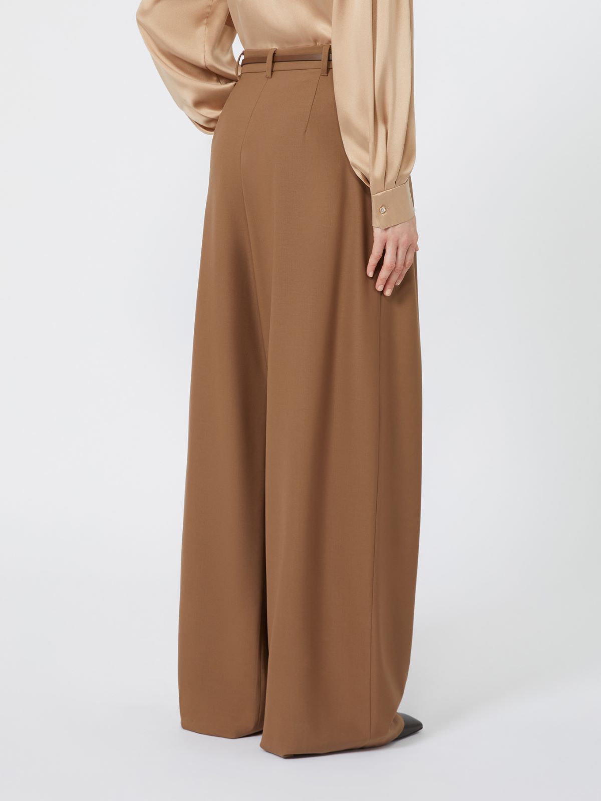 Wide-fit wool twill trousers - TOBACCO - Max Mara - 3