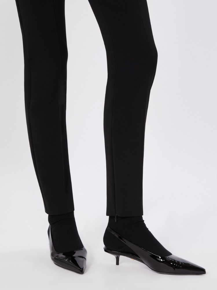 Pantalón ajustado de cady elástico - NEGRO - 4