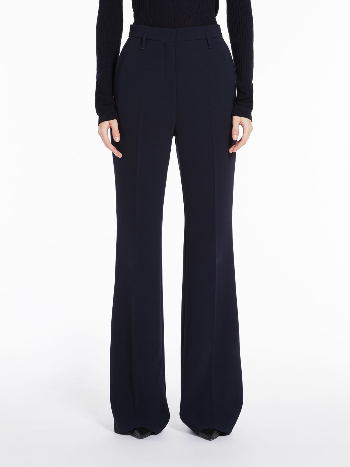 Flared cady trousers - NAVY - 2