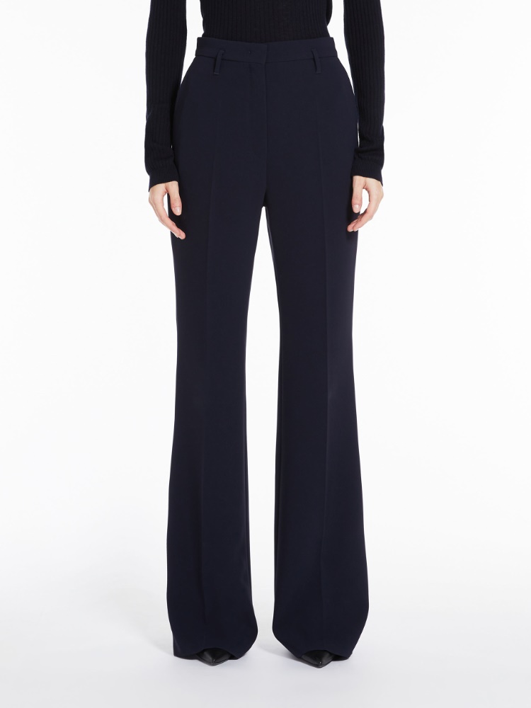 Flared cady trousers - NAVY - 2