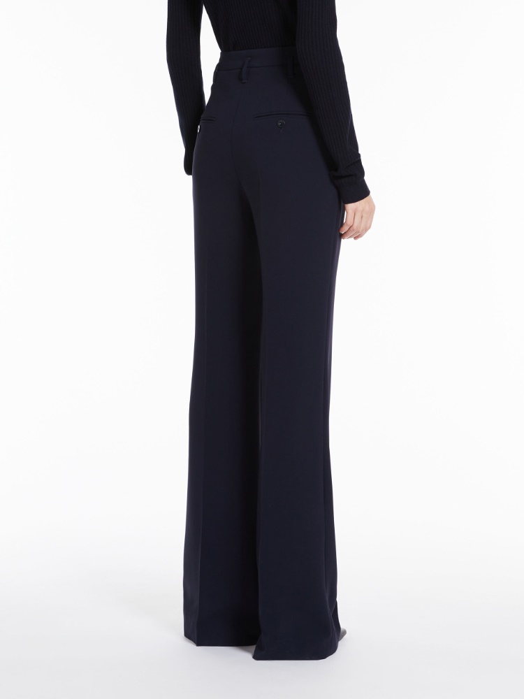 Flared cady trousers - NAVY - 3