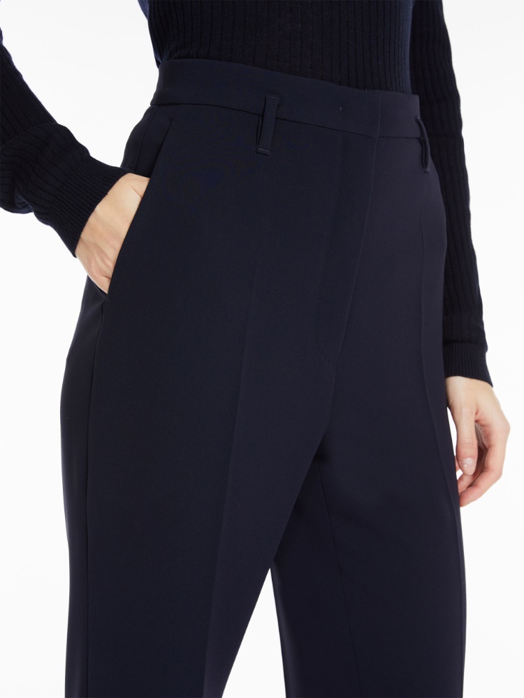 Flared cady trousers - NAVY - 4
