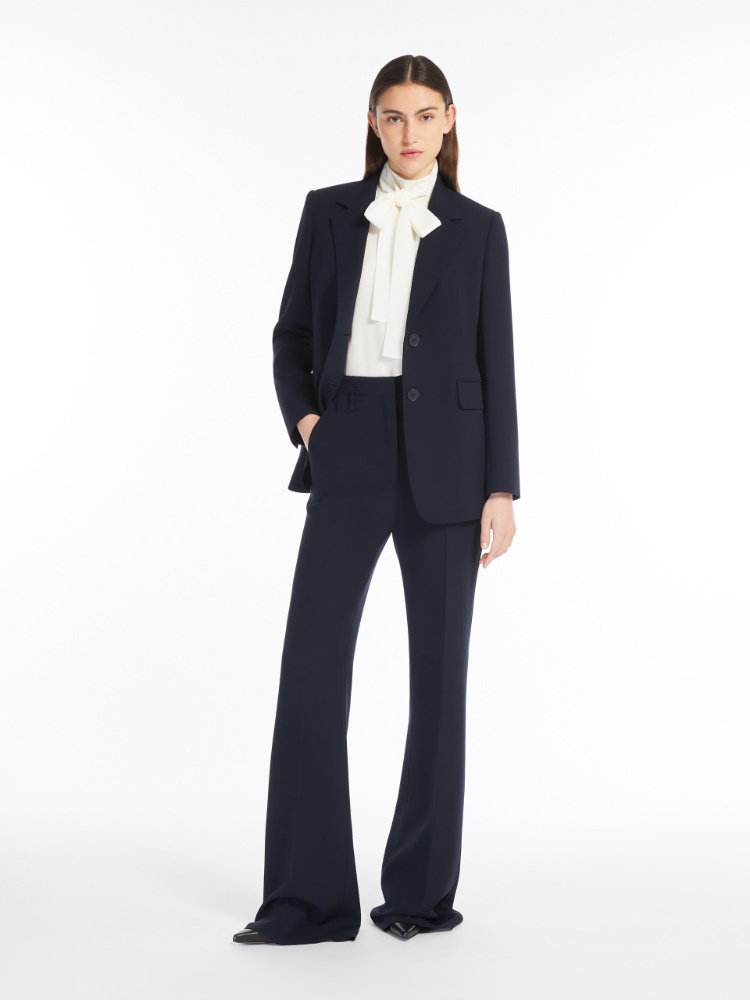 Flared cady trousers - NAVY