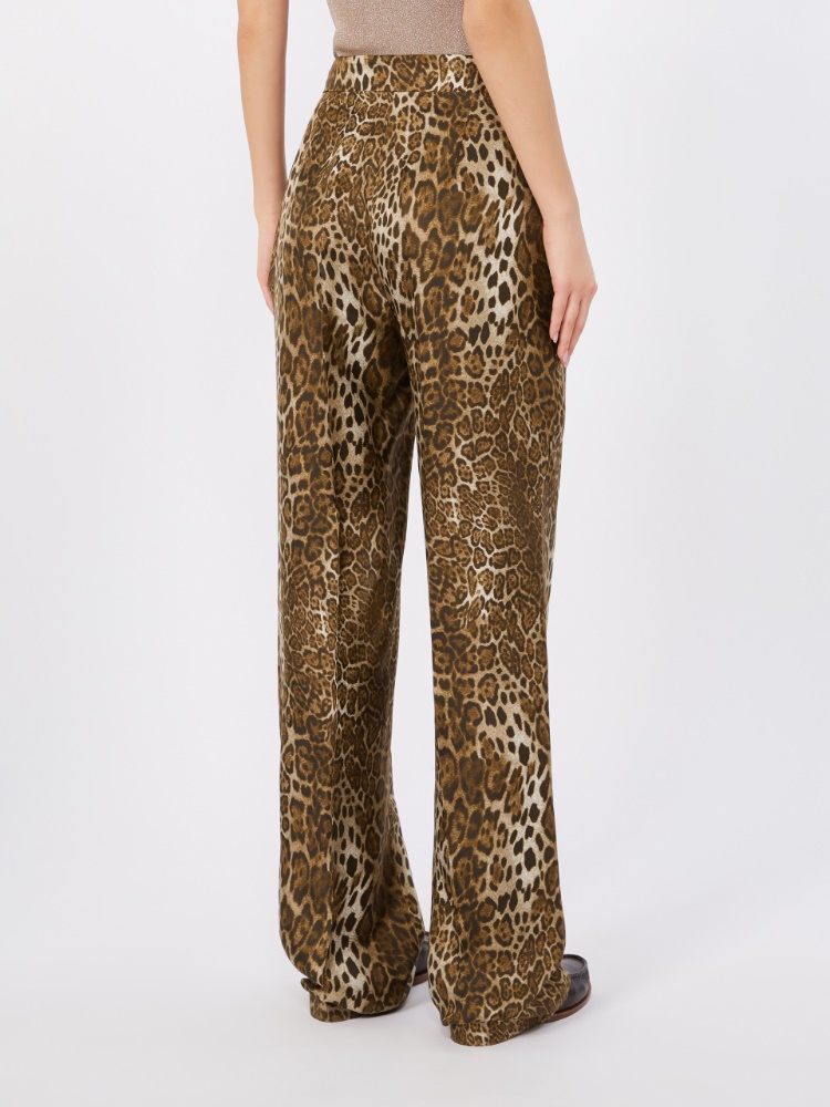 Printed silk trousers - BROWN - 3
