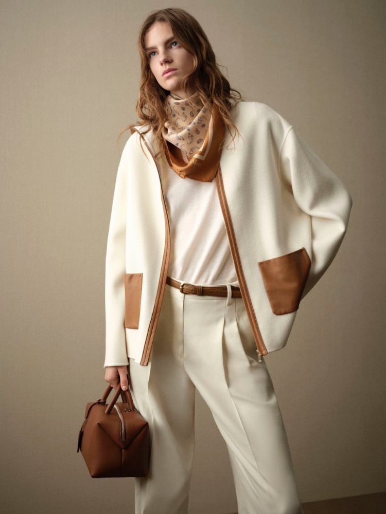 Flowing cotton crepe trousers + IVORY - Max Mara