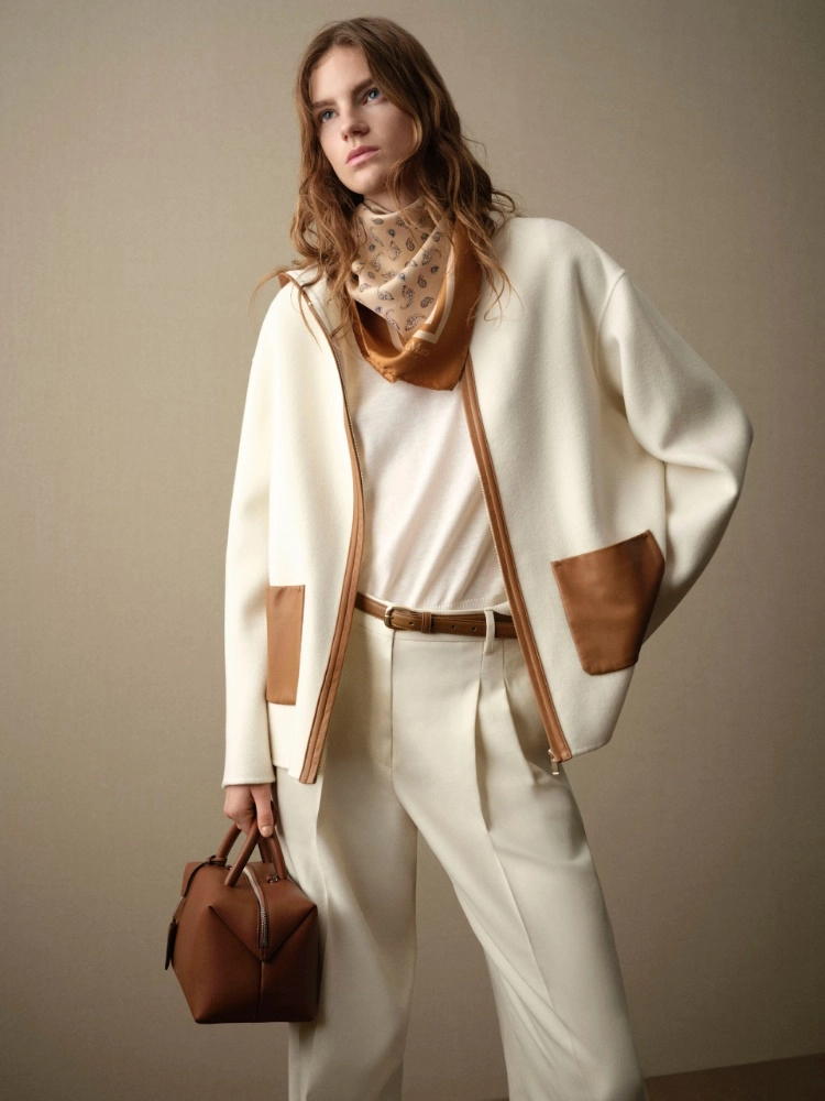 Flowing cotton crepe trousers + IVORY - Max Mara