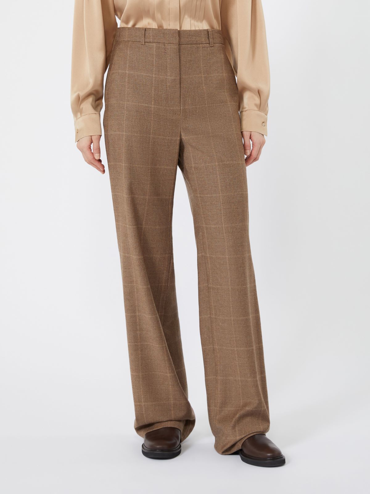 Straight-fit wool flannel trousers - CAMEL - Max Mara - 2
