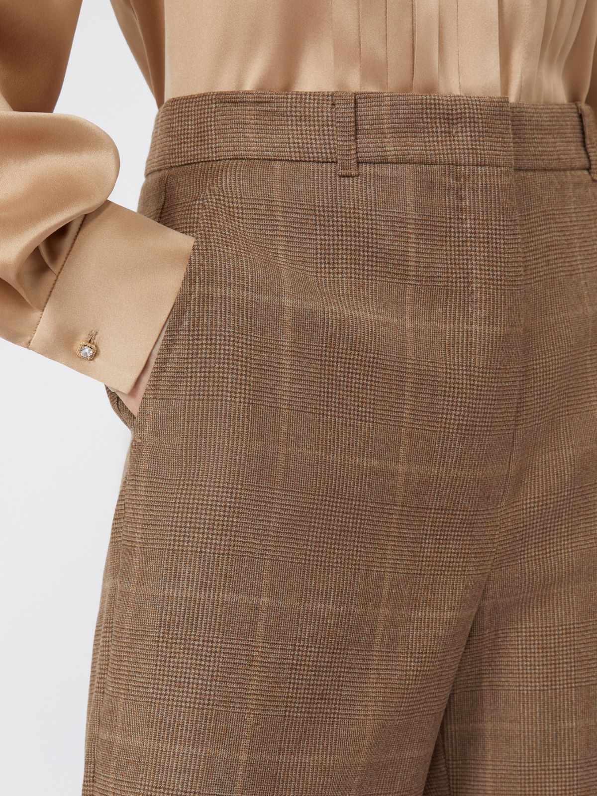 Straight-fit wool flannel trousers - CAMEL - Max Mara - 4