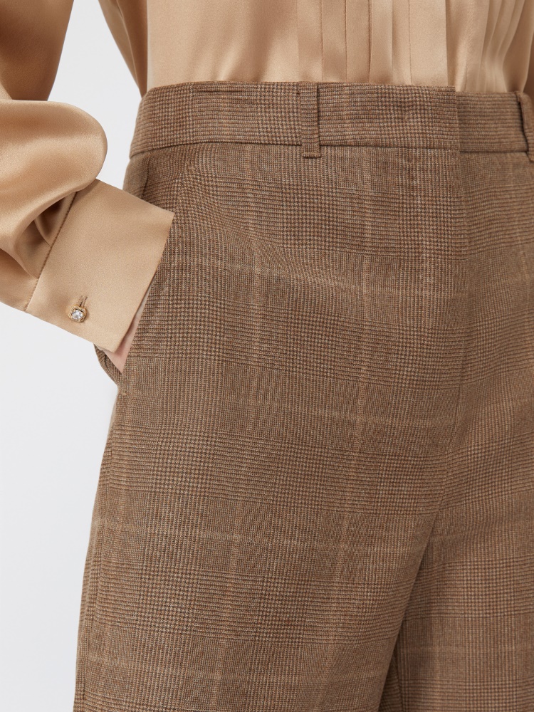 Straight-fit wool flannel trousers - CAMEL - Max Mara - 4