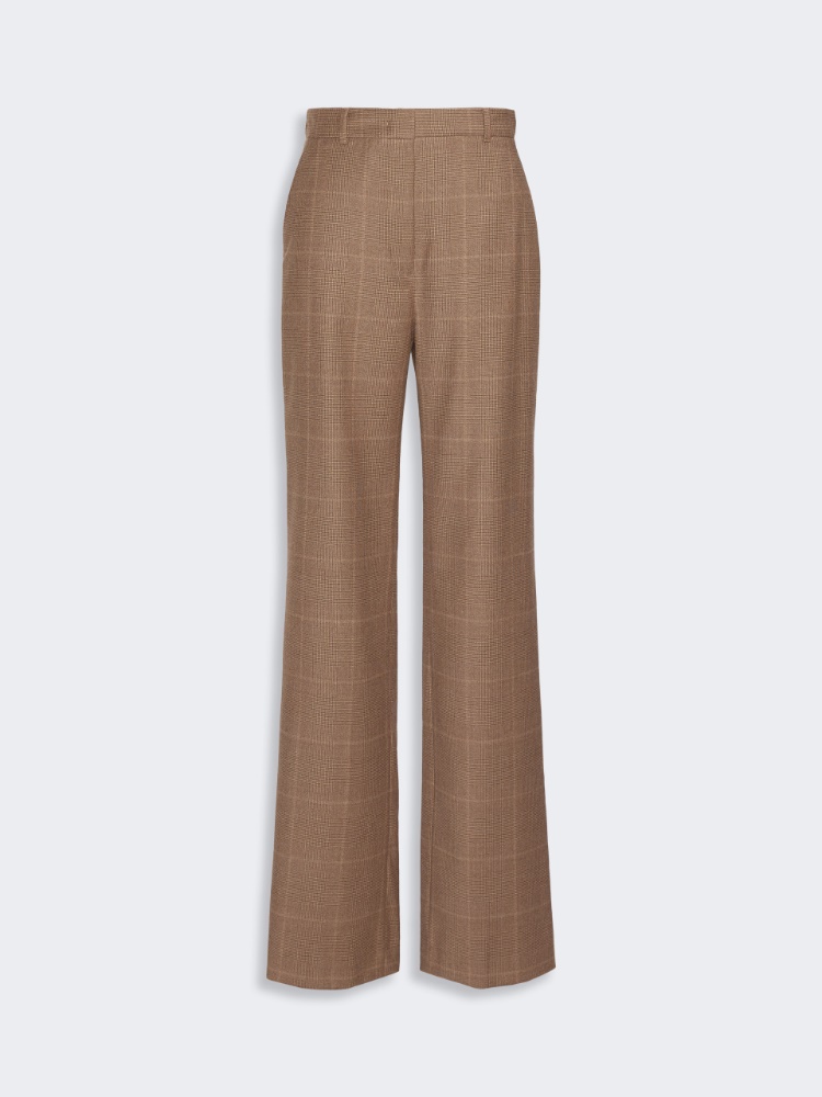 Straight-fit wool flannel trousers - CAMEL