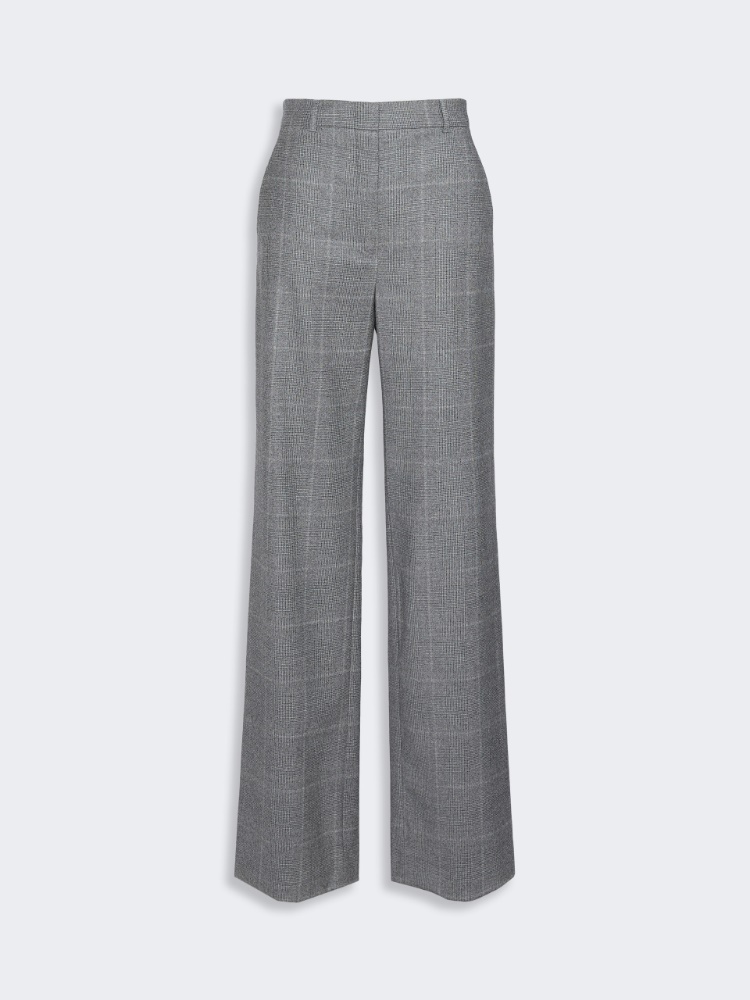 Straight-fit wool flannel trousers - DARK GREY
