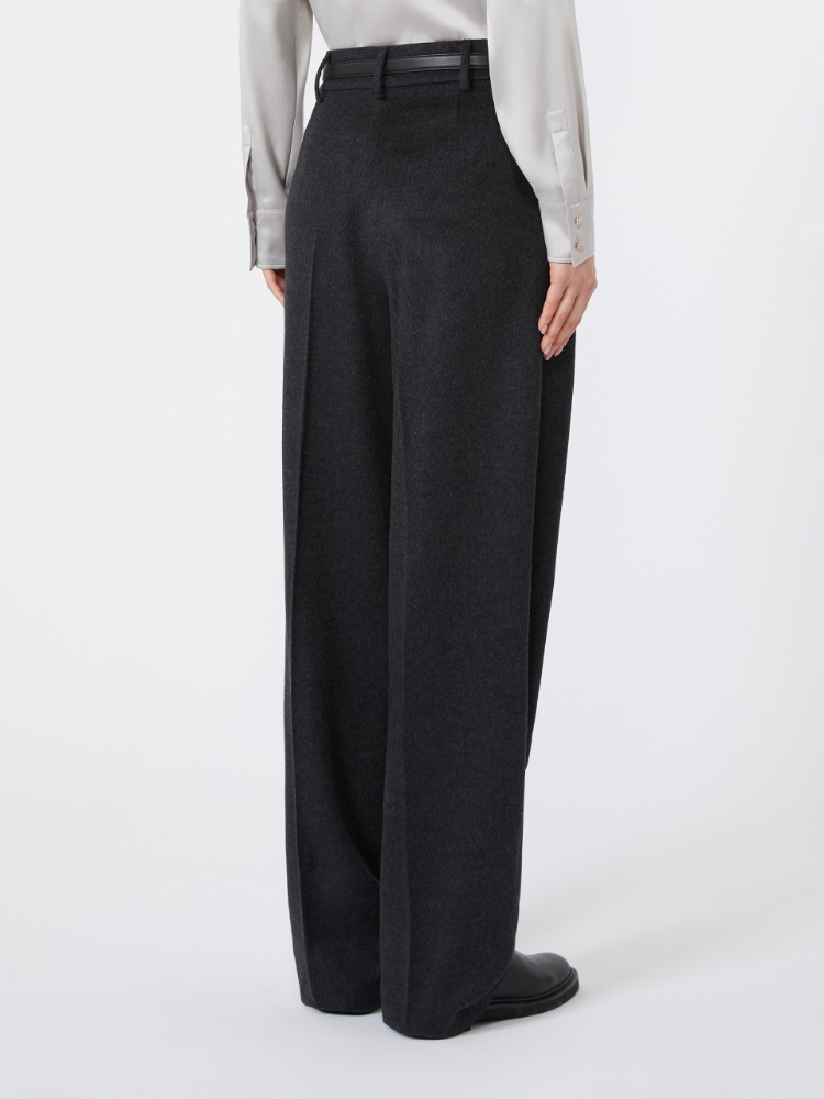 Wool wide-leg trousers - DARK GREY - Max Mara - 3