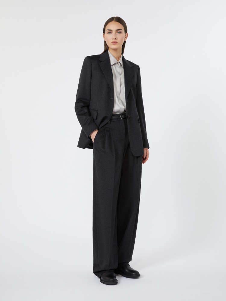 Wool wide-leg trousers - DARK GREY