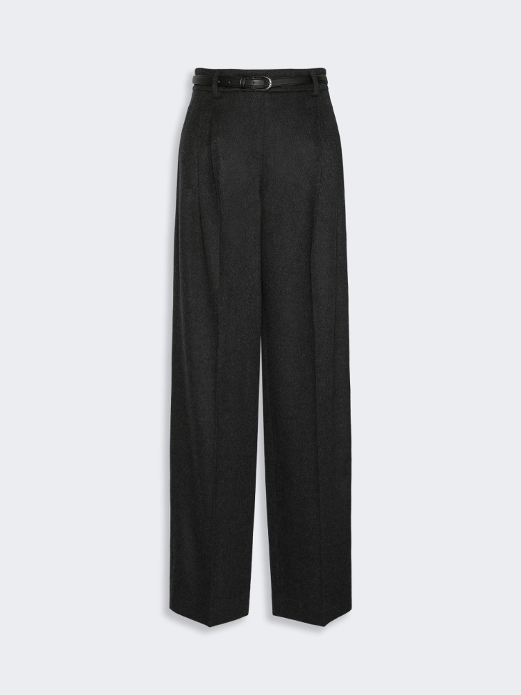 Wool wide-leg trousers - DARK GREY