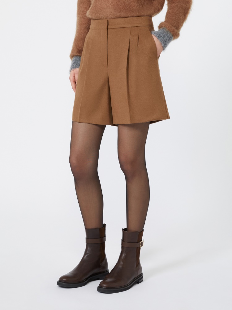 Wool broadcloth shorts - TOBACCO - Max Mara - 2