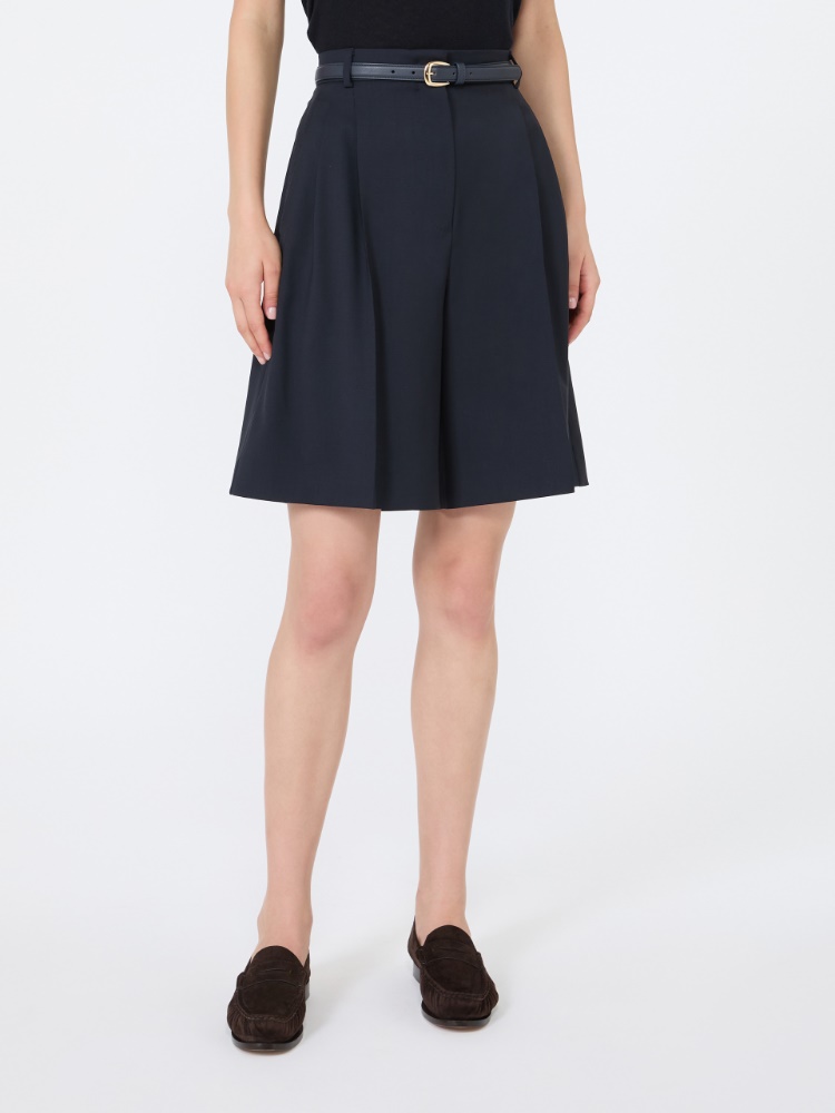 Bermudas de tejido de lana - AZUL - 2