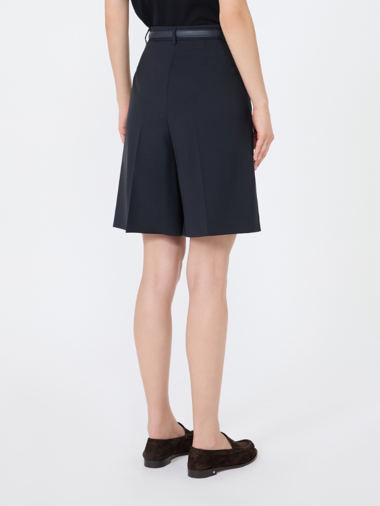 Bermudas de tejido de lana - AZUL - 3