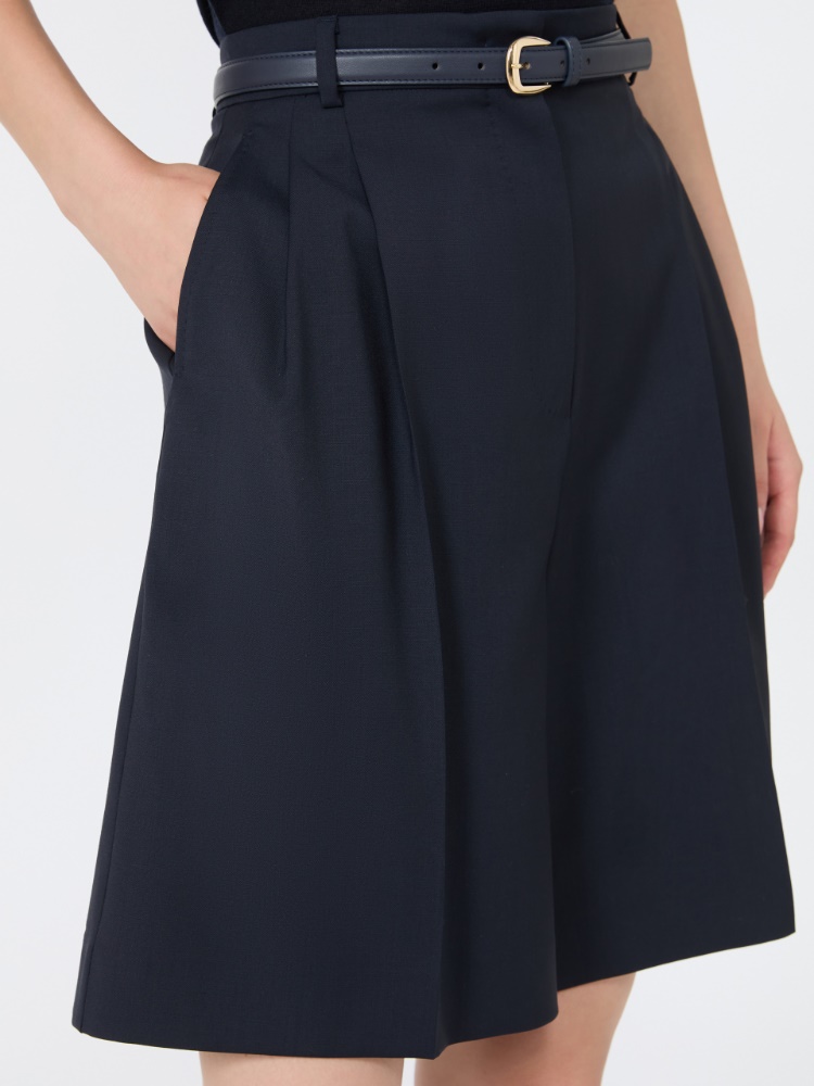 Bermudas de tejido de lana - AZUL - 4