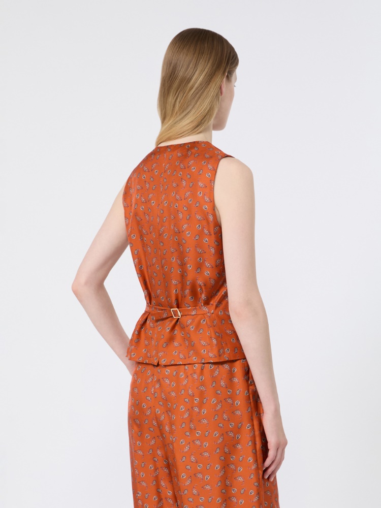 Printed silk gilet - TERRA COTTA - Max Mara - 3