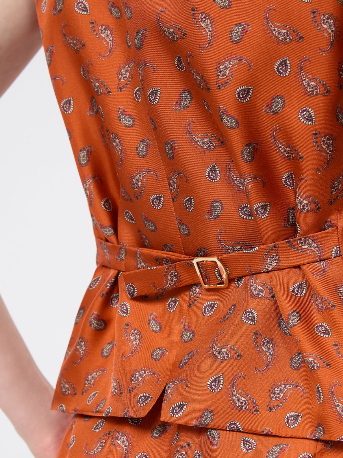 Printed silk gilet - TERRA COTTA - Max Mara - 4