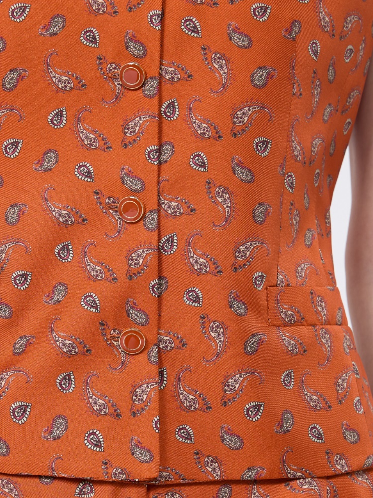 Printed silk gilet - TERRA COTTA - Max Mara - 5