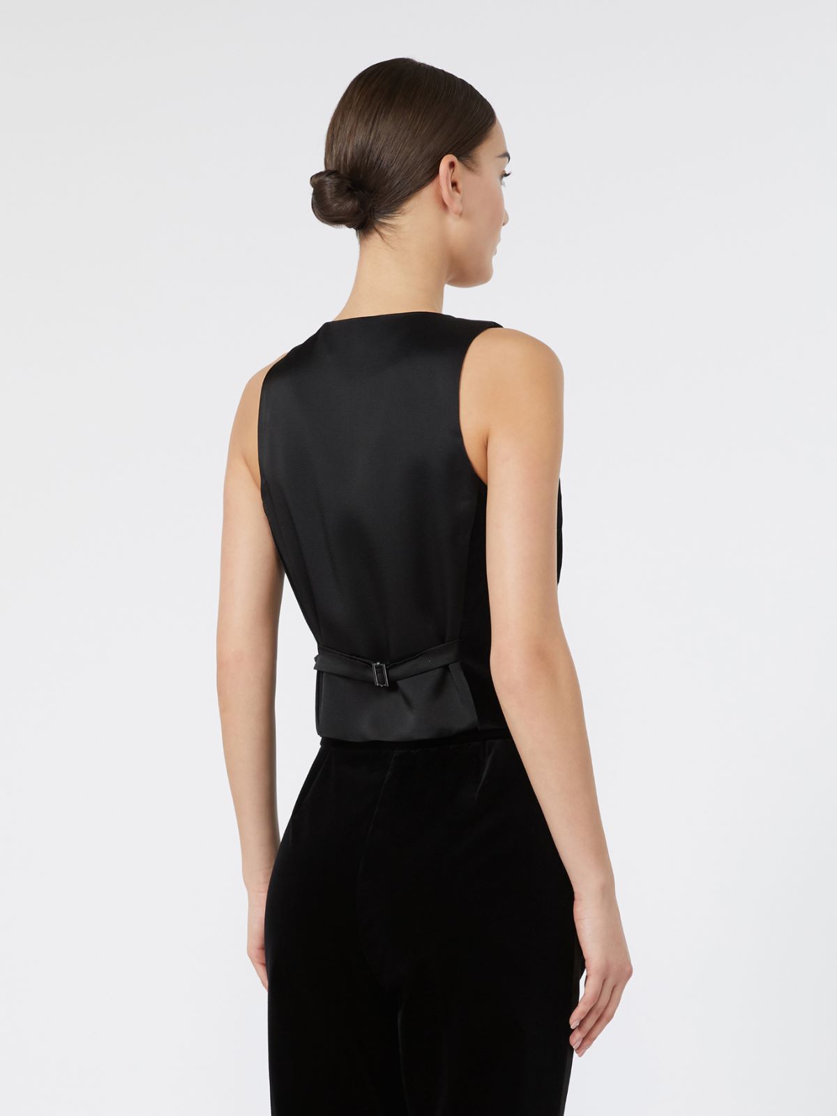 Smooth velvet gilet - BLACK - Max Mara - 3