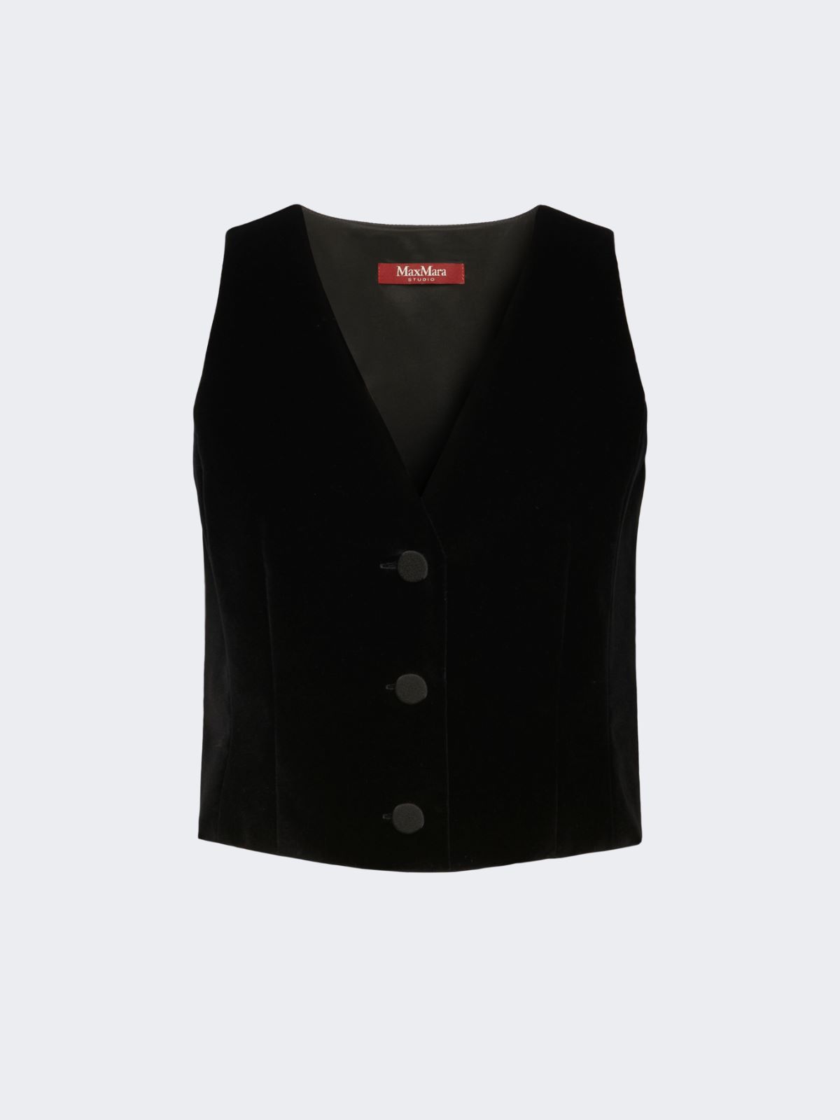 Smooth velvet gilet - BLACK - Max Mara - 4
