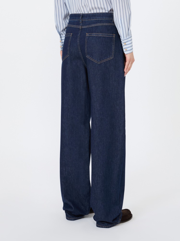 Barrel-leg denim trousers - NAVY - 3