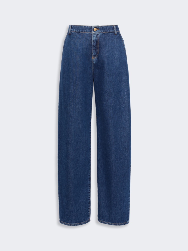 Barrel-leg denim trousers - NAVY - 5