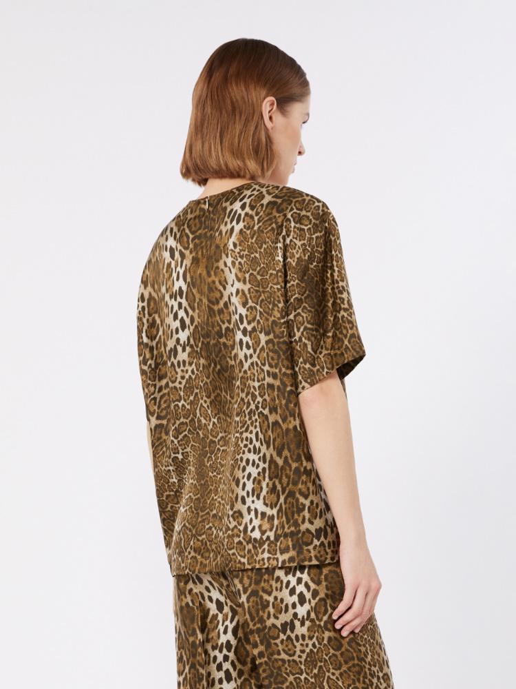 Printed silk blouse - BROWN - Max Mara - 3