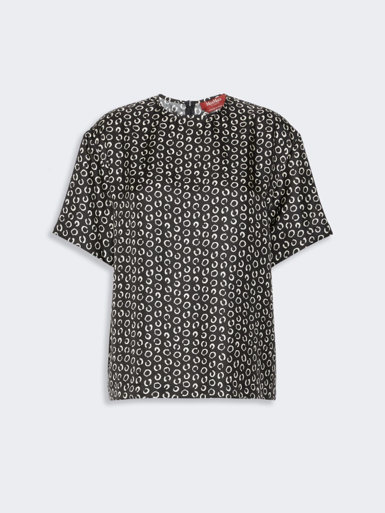 Printed silk blouse - BLACK WHITE