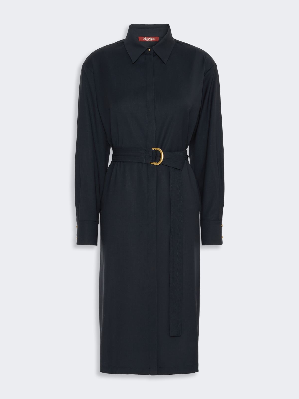 Woollen cloth shirt dress - NAVY - Max Mara - 6