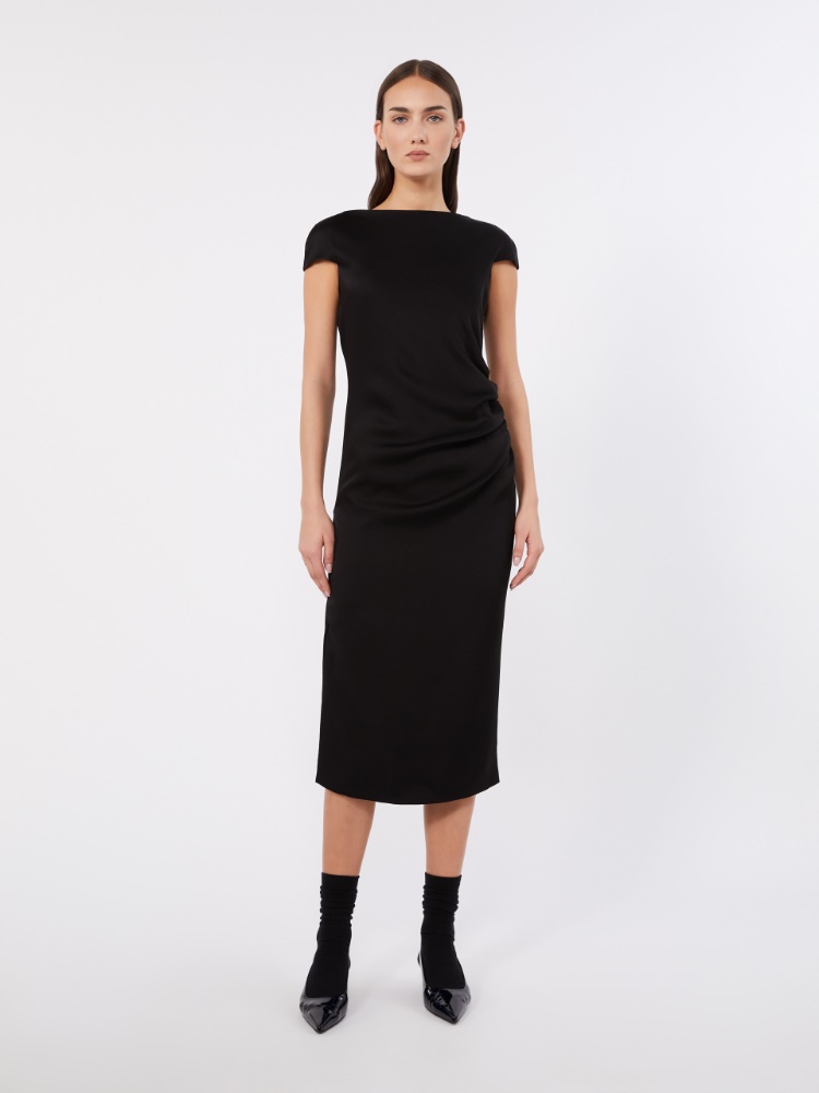 Shiny cady dress - BLACK - 2