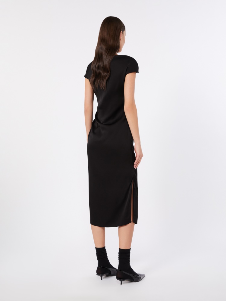 Shiny cady dress - BLACK - 3