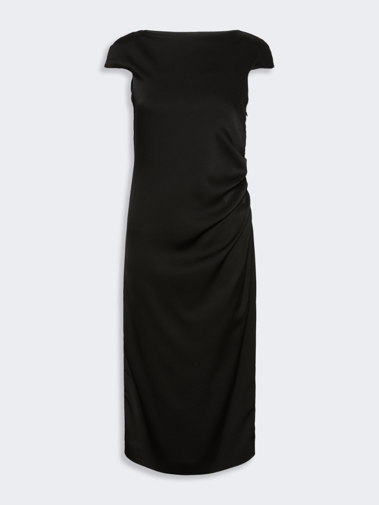 Shiny cady dress - BLACK - 5