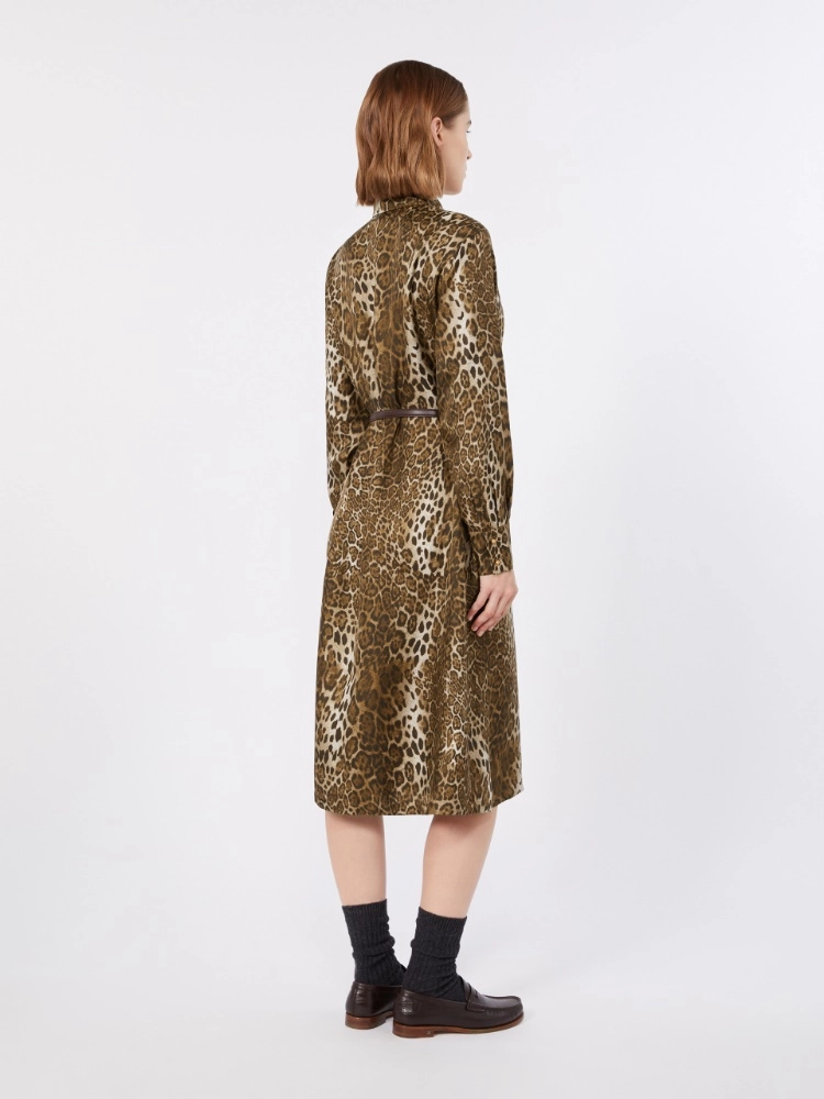 Szmizjerka z jedwabiu z nadrukiem - BRĄZOWY - Max Mara - 3