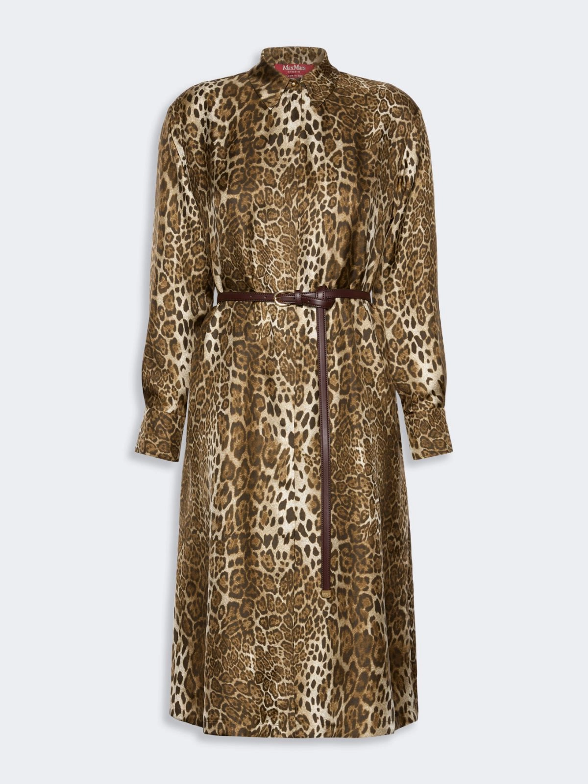 Szmizjerka z jedwabiu z nadrukiem - BRĄZOWY - Max Mara - 5