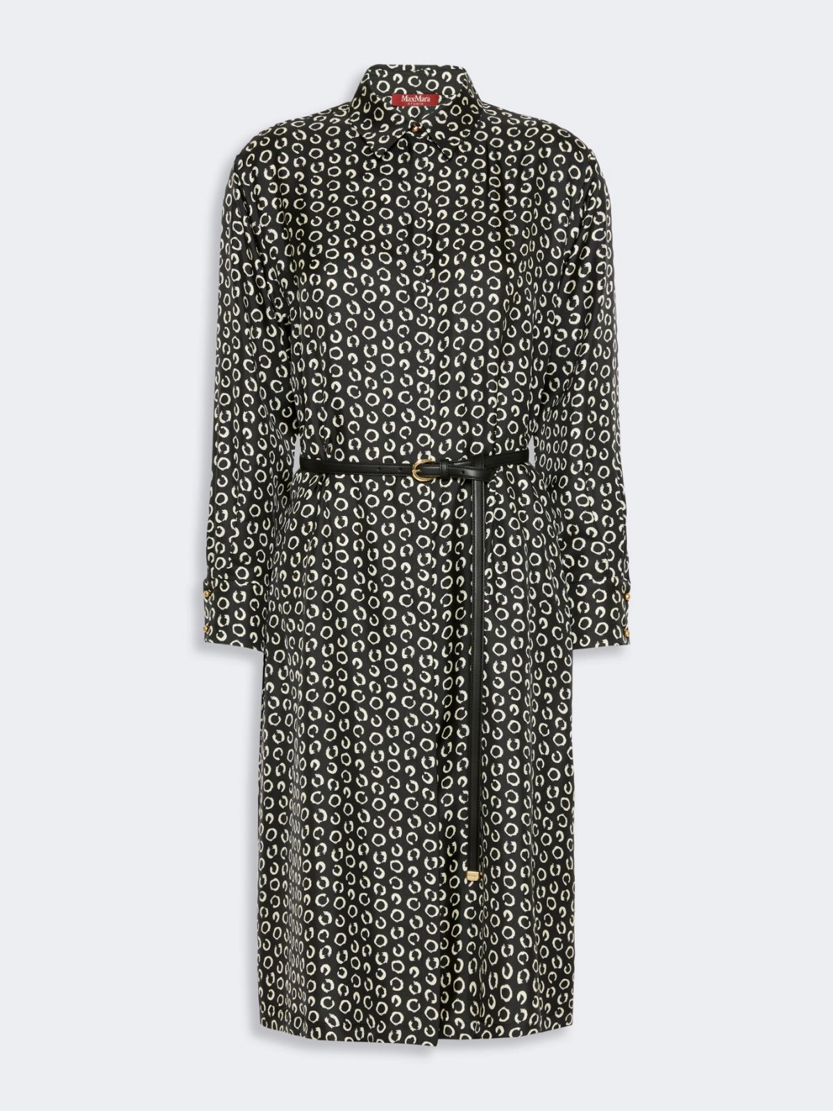 Printed silk shirt dress - BLACK WHITE - Max Mara - 6