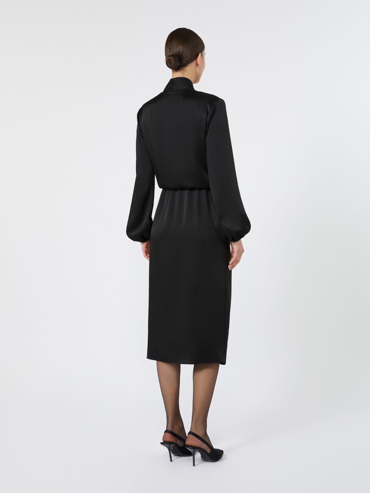 Flowing envers satin dress - BLACK - Max Mara - 3